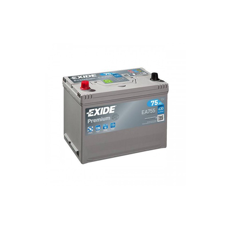 Batterie Exide Prenium 75Ah 270x173x222 Type EXD/EA755