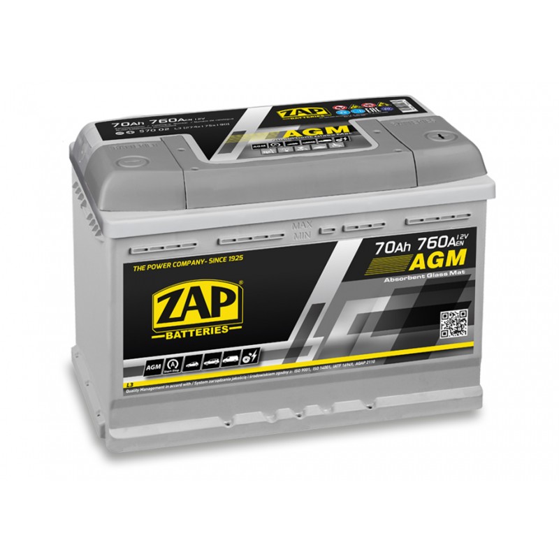 70AH AGM Batterie Start-top pour voiture type AGM 570.02  (70AH 760AEN)