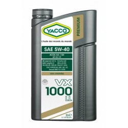 Huile pour moteur 5w40 Yacco VX Premium 100% synthèse - VX 1000 LL 5W40