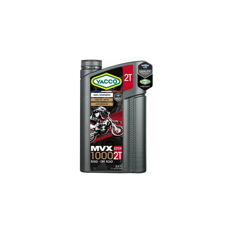 Huiles motos 2 Temps 100% synthèse - Yacco MVX 1000 2T Moto / Quad / Karting