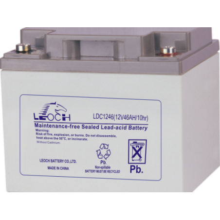 LEOCH LDC12-53 /LDC1246 12V 46Ah(C10) 53Ah(C20) layout 0 term T6 (197*166*170),