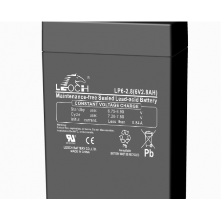 LEOCH LP6-2.8 6V 2,8Ah layout 6 term T1 (66*33*103) 0,57kg