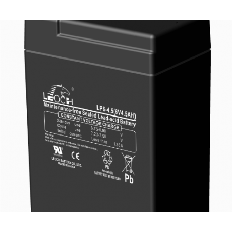 LEOCH LP6-4.5 6V 4.5Ah layout T1 (70*47*106) 0,7kg