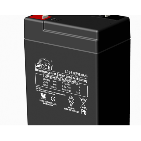 LEOCH LP6-6.0 6V 6Ah layout diag term T1 (70*47*106) 0,9kg