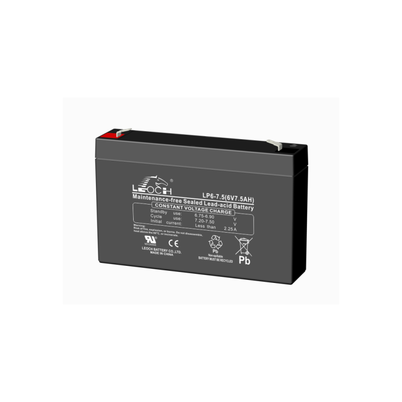 LEOCH LP6-7.5 6V 7,5Ah layout diag term T1 (151*34*100) 1,05kg