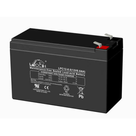LEOCH LPC12-8.0 8,58Ah layout 3 term T2 faston (151*65*99) 2,45kg