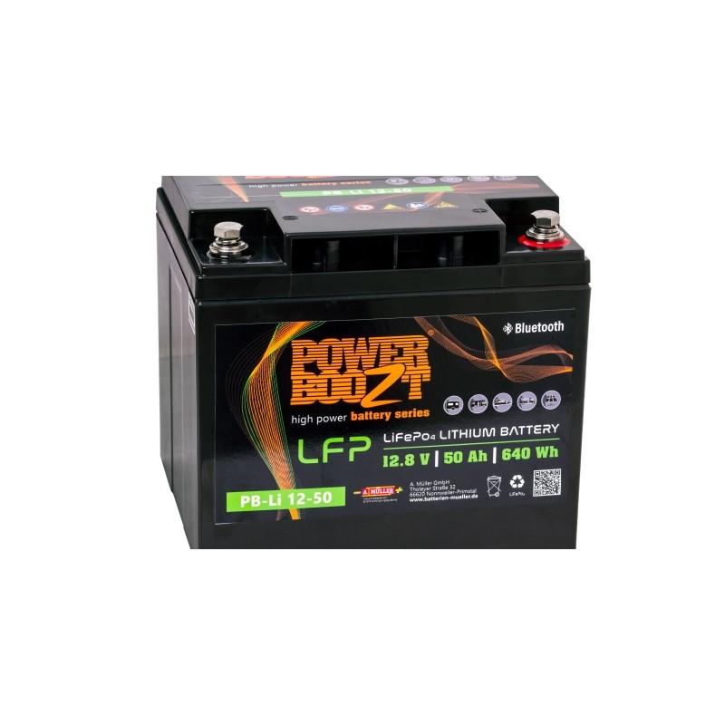 POWERBOOZT PB.Li.12.50D LIFEPO4 50Ah +L M8 B00 (DC50) (197*166*176) 7,5kg