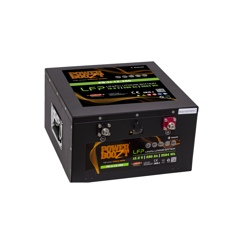 POWERBOOZT PB.Li.12.280 LIFEPO4 280Ah +R M8 B00 (353*330*190) 28kg