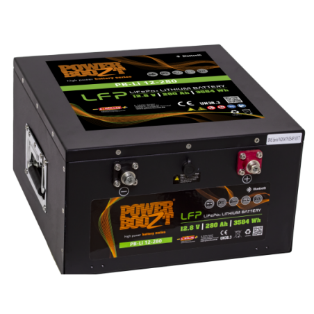 POWERBOOZT PB.Li.12.280 LIFEPO4 280Ah +R M8 B00 (353*330*190) 28kg