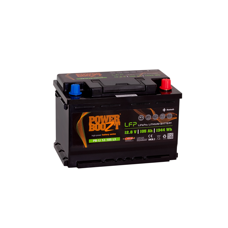 POWERBOOZT PB.Li.12.105LT LIFEPO4 105Ah +R DIN B13 (L3) (278*175*190) 11,4kg