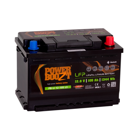 POWERBOOZT PB.Li.12.105LT LIFEPO4 105Ah +R DIN B13 (L3) (278*175*190) 11,4kg