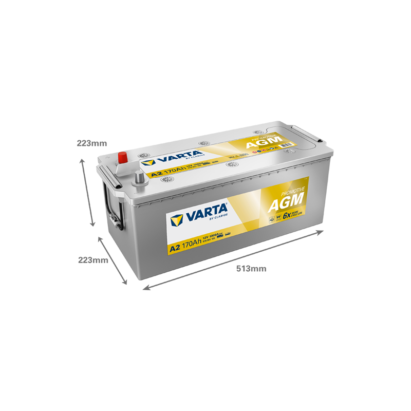 VARTA A2 670901100 PROM-AGM 170Ah 1000A +L DIN B00 (B) (513*223*223) 47,5kg