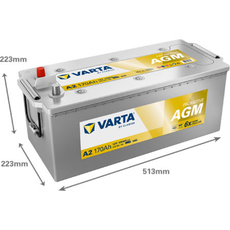 VARTA A2 670901100 PROM-AGM 170Ah 1000A +L DIN B00 (B) (513*223*223) 47,5kg