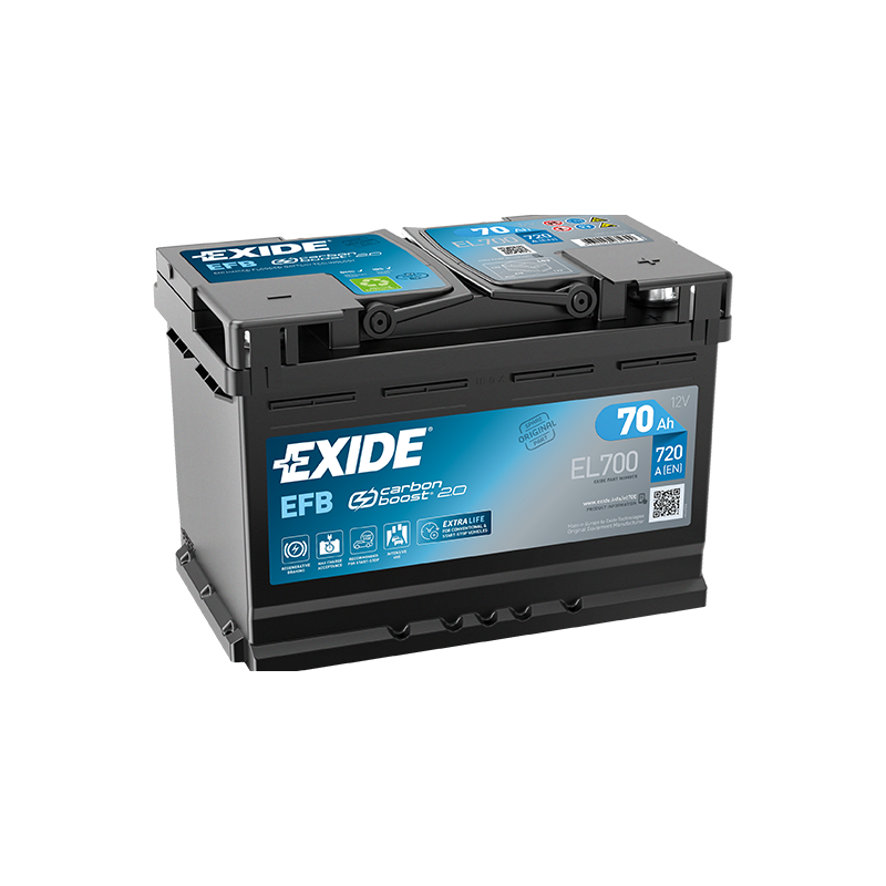 EXIDE EL700 (TL700) EFB 12V 70Ah 760A +R B13 278*175*190mm 19,3kg