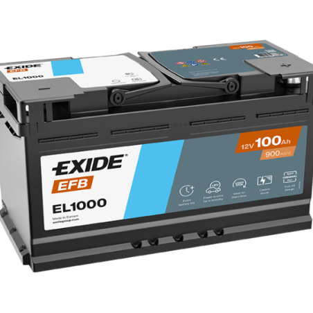 EXIDE EL1000 12V 100Ah 900A EFB LxBxH 353x175x190 +R B13 25,5Kg