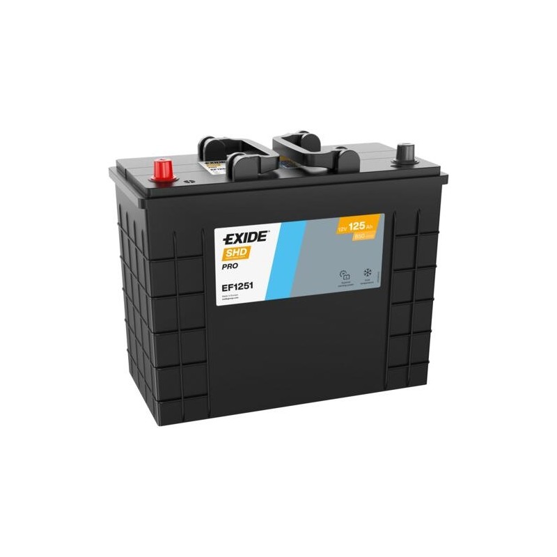 EXIDE EF1251 (TF1251) SLI 12V 125Ah 850A +L B0 349*175*285mm 31kg