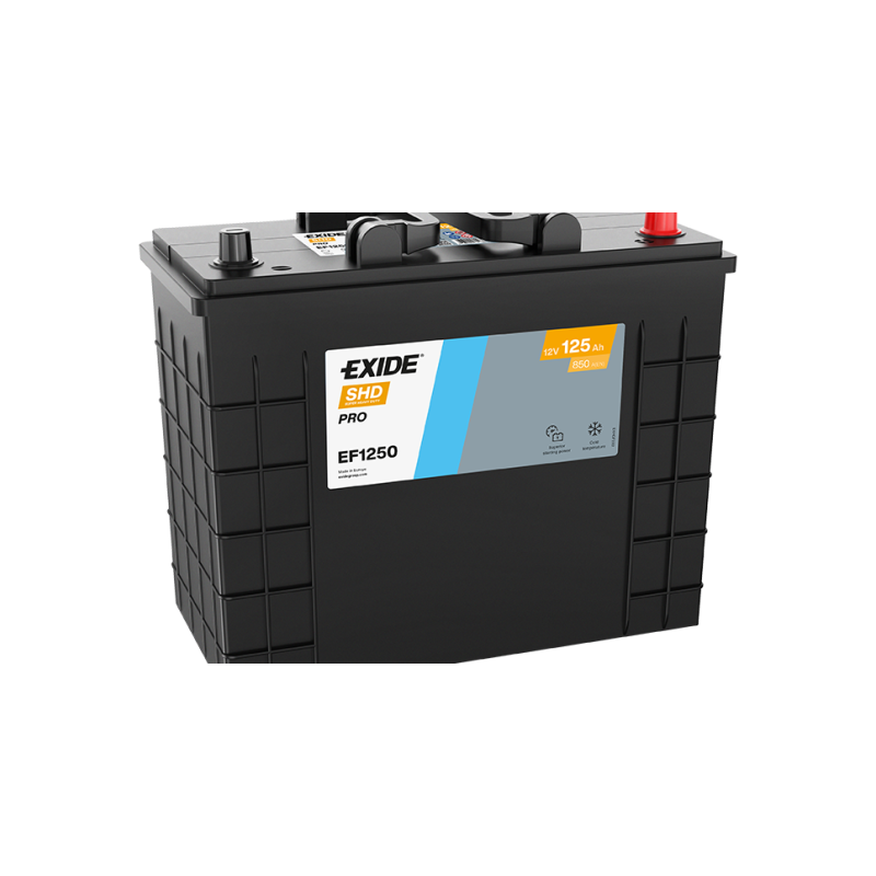 EXIDE EF1250 (TF1250) SLI 12V 125Ah 850A +R B0 349*175*285mm 31kg
