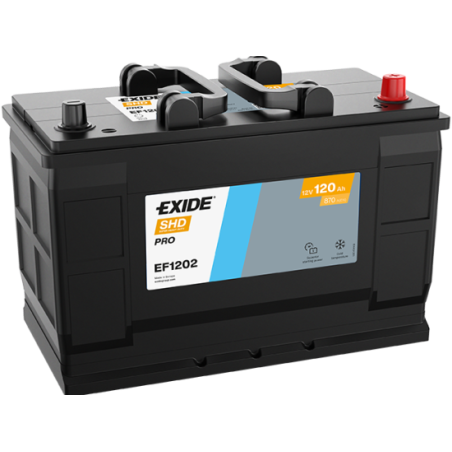 EXIDE EF1202 (TF1202) SLI 12V 120Ah 870A +R B1 349*175*235mm 27,5kg