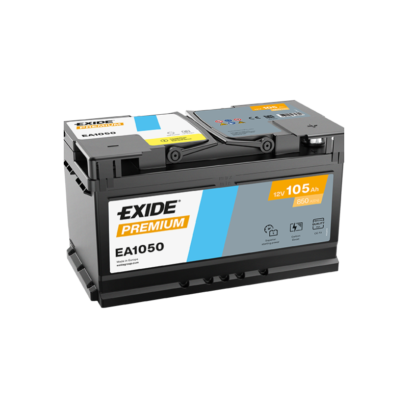 EXIDE EA1050 (TA1050) SLI 12V 105Ah 850A +R B13 315*175*205mm 23,1kg