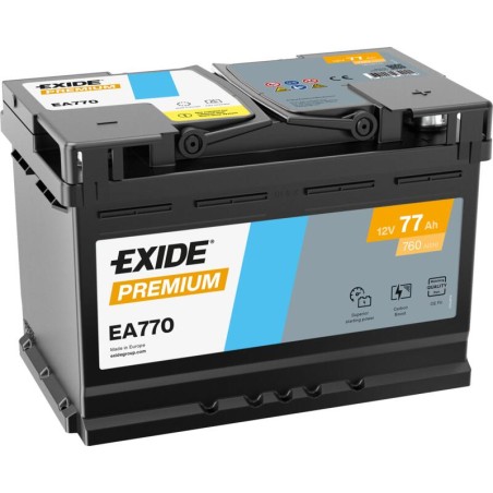 Batterie Exide Prenium 77Ah 278x175x190 Type EXD/EA770