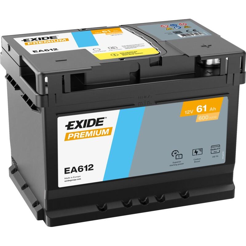 Batterie Exide Prenium 61Ah 242x175x175 Type EXD/EA612