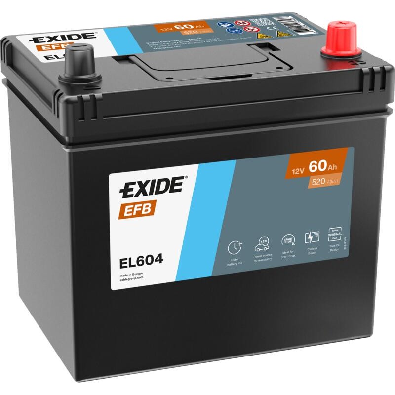 EXIDE EL604 (TL604) EFB 12V 60Ah 520A +R B0 230*173*222mm 15,4kg