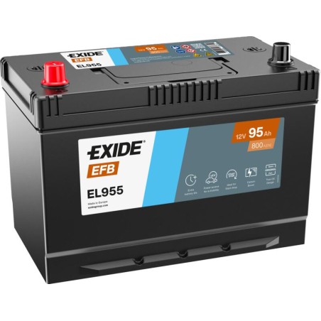 EXIDE EL955 (TL955) EFB 12V 95Ah 800A +L Korean B1 306*173*222mm 21,8kg