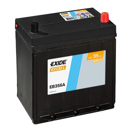 EXIDE EB356A (TB356A) SLI 12V 35Ah 240A +R Korean B1 Long 187*127*220mm 8,9kg