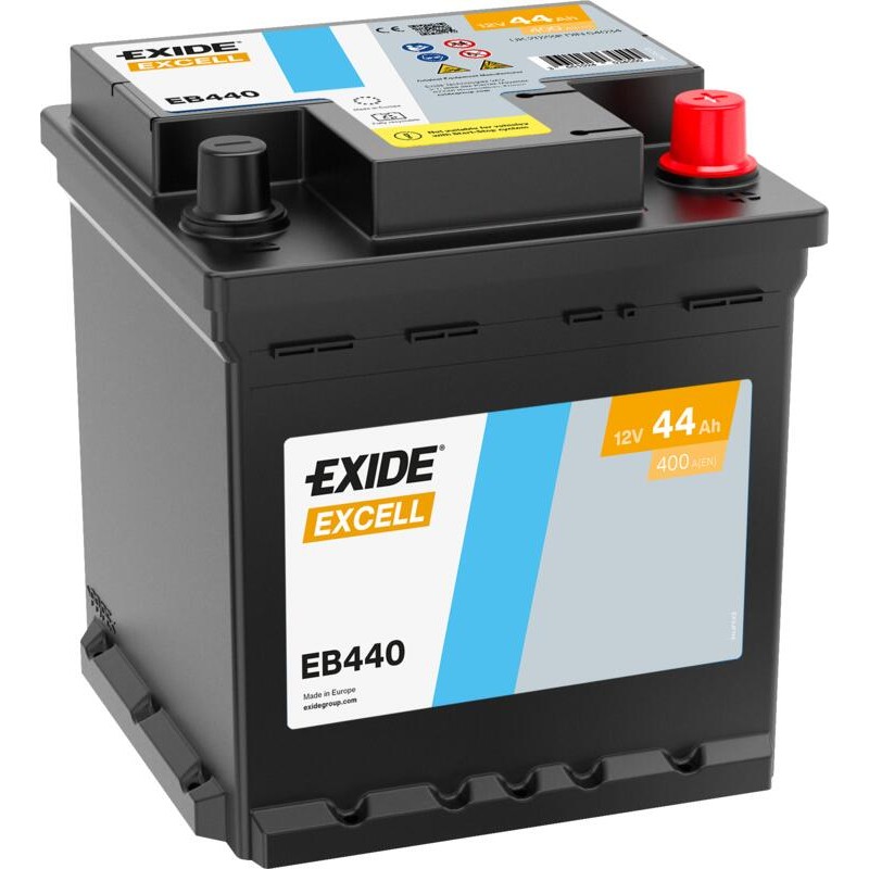 EXIDE EB440 (TB440) SLI 12V 44Ah 400A +R B13 175*175*190mm 10,6kg