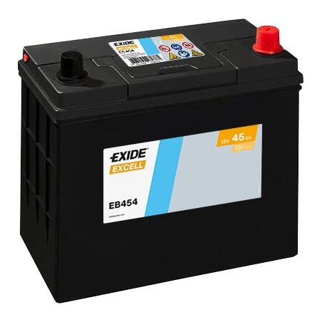 EXIDE EB454 (TB454) SLI 12V 45Ah 330A +R B0 237*127*227mm 11,4kg
