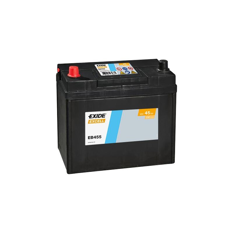 EXIDE EB455 (TB455) SLI 12V 45Ah 330A +L B0 237*127*227mm 11,4kg
