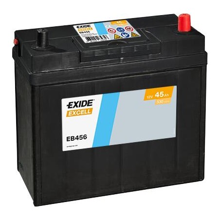 EXIDE EB456 (TB456) SLI 12V 45Ah 330A +R B0 237*127*227mm 11,4kg