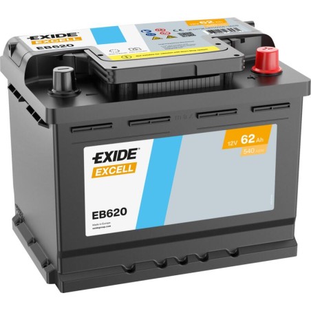 EXIDE EB620 (TB620) SLI 12V 62Ah 540A +R B13 242*175*190mm 14,2kg