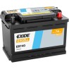 EXIDE EB740 (TB740) SLI 12V 74Ah 680A +R B13 278*175*190mm 16,5kg