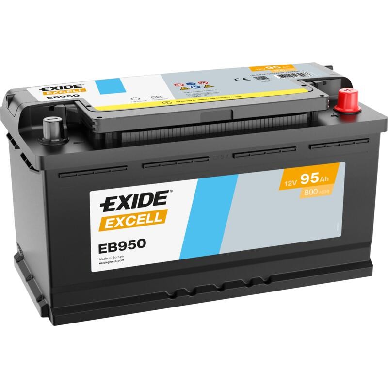 EXIDE EB950 (TB950) SLI 12V 95Ah 800A +R B13 353*175*190mm 21,6kg