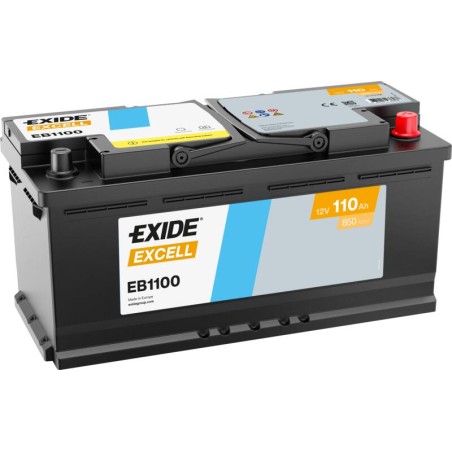 EXIDE EB1100 (TB1100) SLI 12V 110Ah 850A +R B13 392*175*190mm 25,5kg
