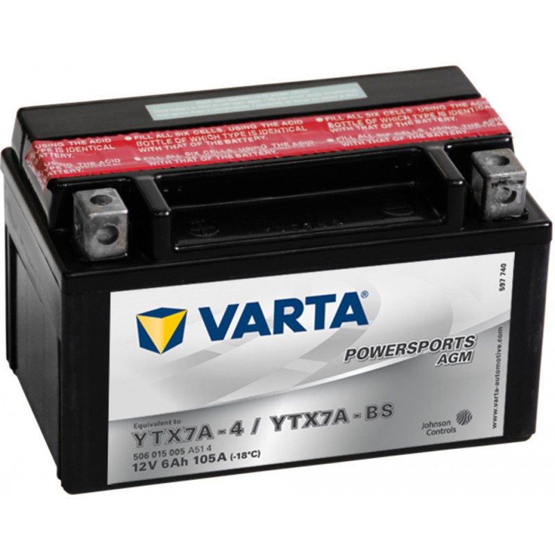 YTX7A-4 / YTX7A-BS  VARTA AGM powersports type YTX7A-4 / YTX7A-BS