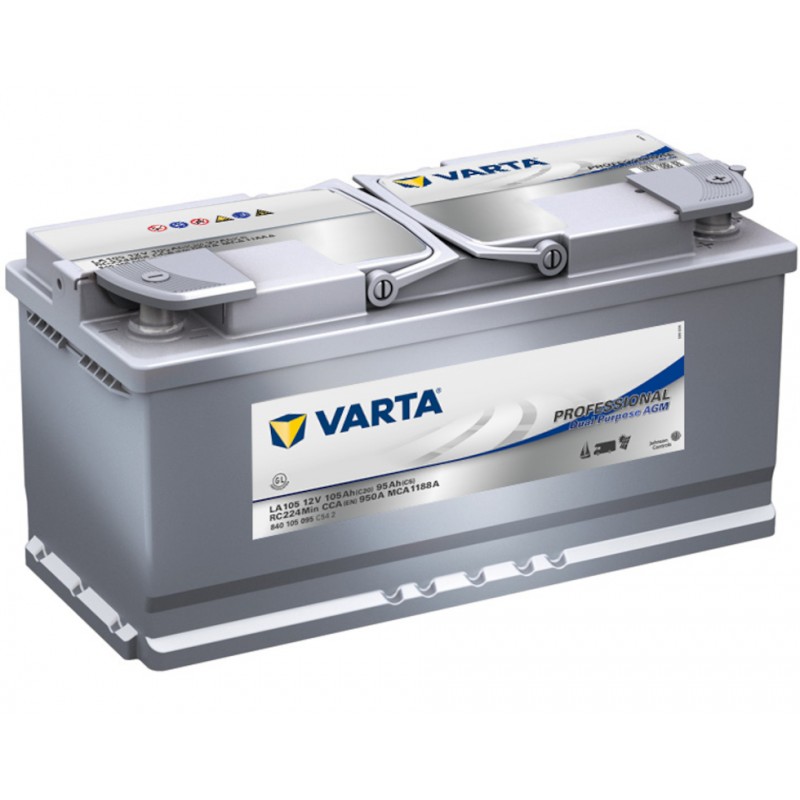 Type LA105 Batterie VARTA Professional Dual Purpose AGM Type LA105 12V 105Ah 394x175x190