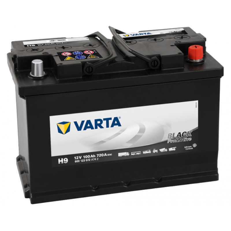 Batterie VARTA PRO motive BLACK  type H9 et H16 (12V 100Ah) 313x175x218mm