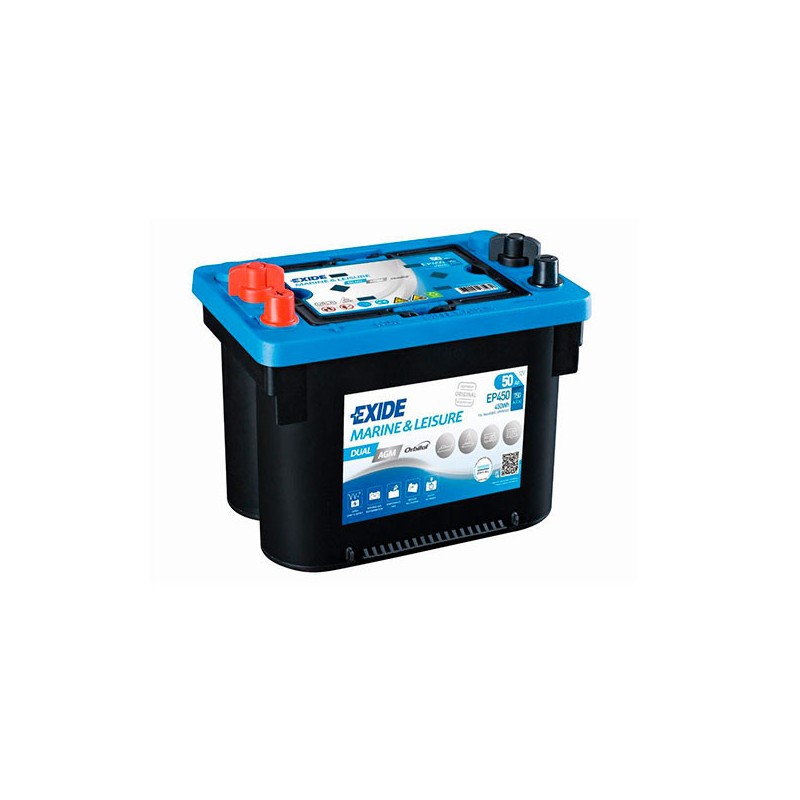 Batterie EXIDE DUAL AGM EP450 (450WH) 12V 50AH 260x173x206