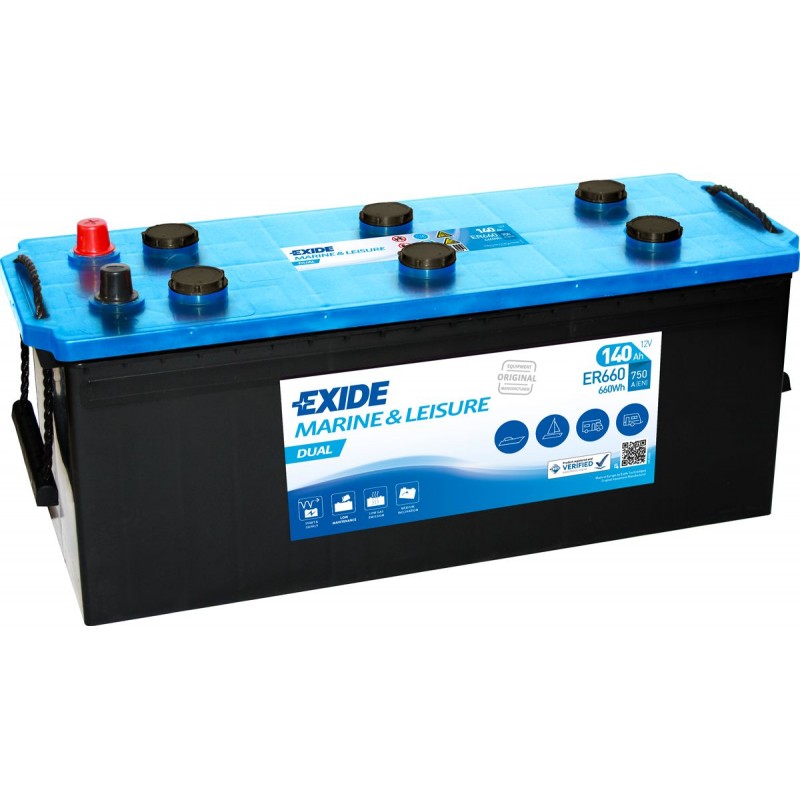 Batterie EXIDE DUAL ER660 (660Wh) 12V 140Ah 513x189x223
