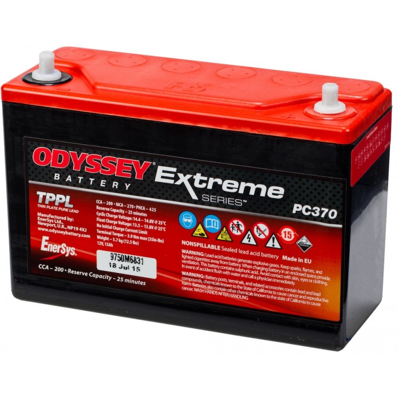 Batterie 	Odyssey Extreme PC370 12V 15Ah 200x77x140
