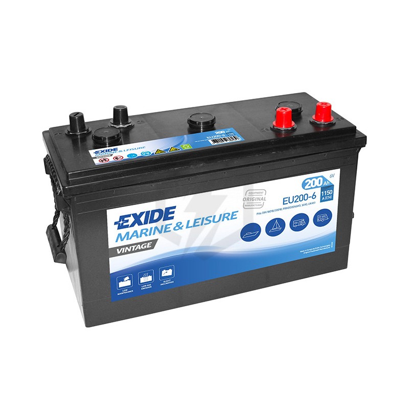 Batterie EXIDE VINTAGE EU200-6 6V 200AH 39,8x17,4x23,4