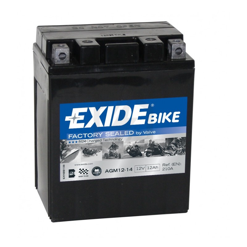 Batterie EXIDE READY AGM MOTO SLA12-14 12V 12Ah  165x90x135