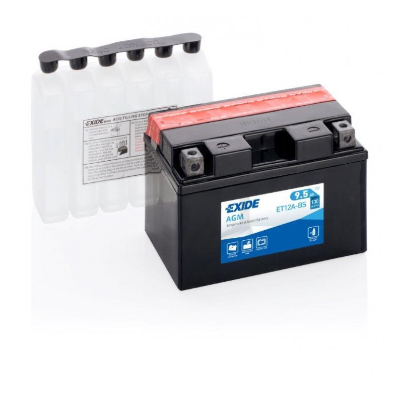 Batterie EXIDE MOTO AGM YTX12A-BS 12V 9.5AH 120A 150x90x105