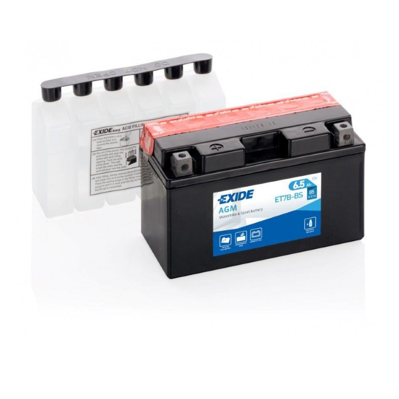 Batterie EXIDE MOTO AGM YT7B-BS 12V 7AH 85A 150x65x95
